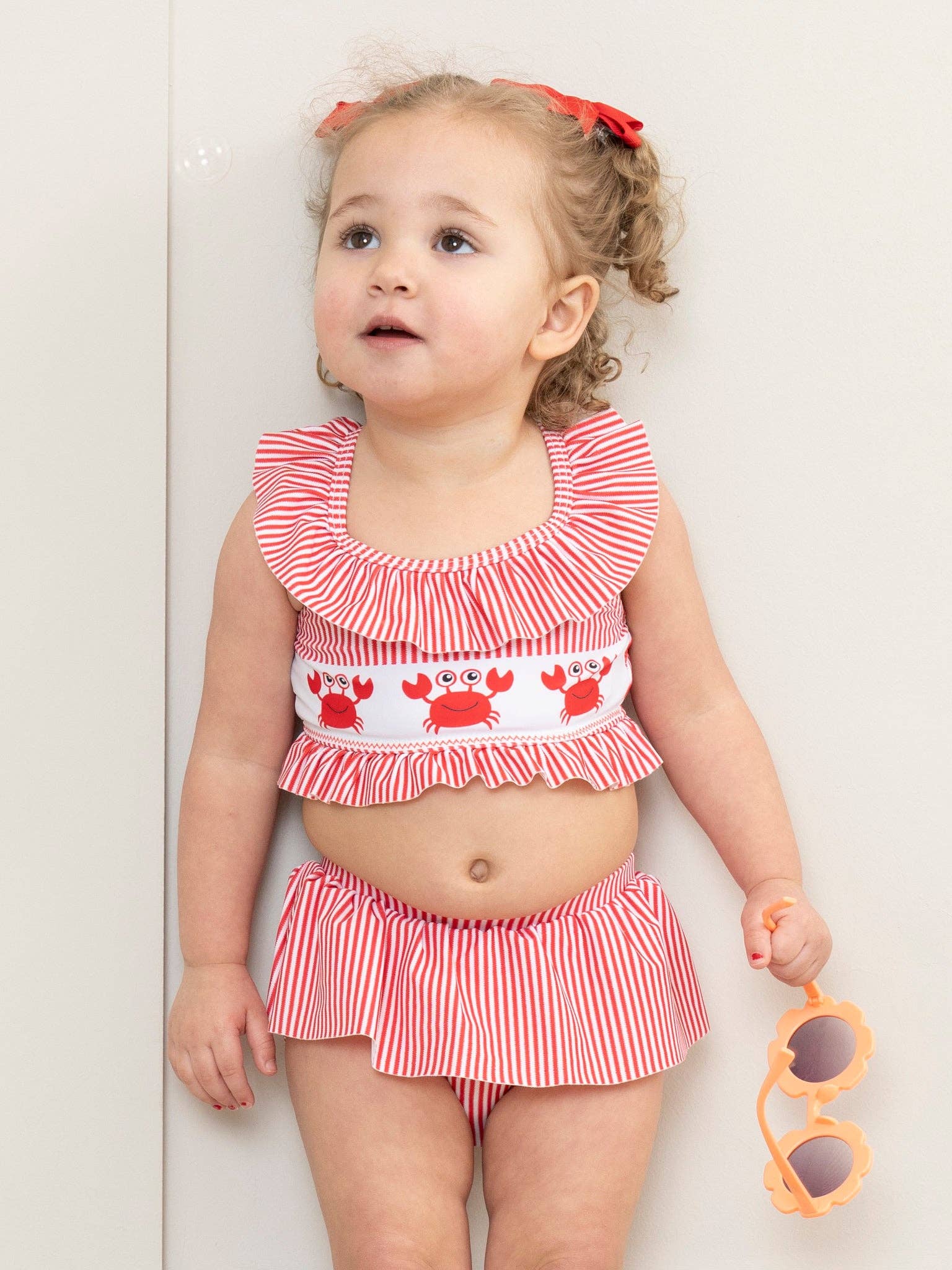 Happy Crab Striped Swimsuit