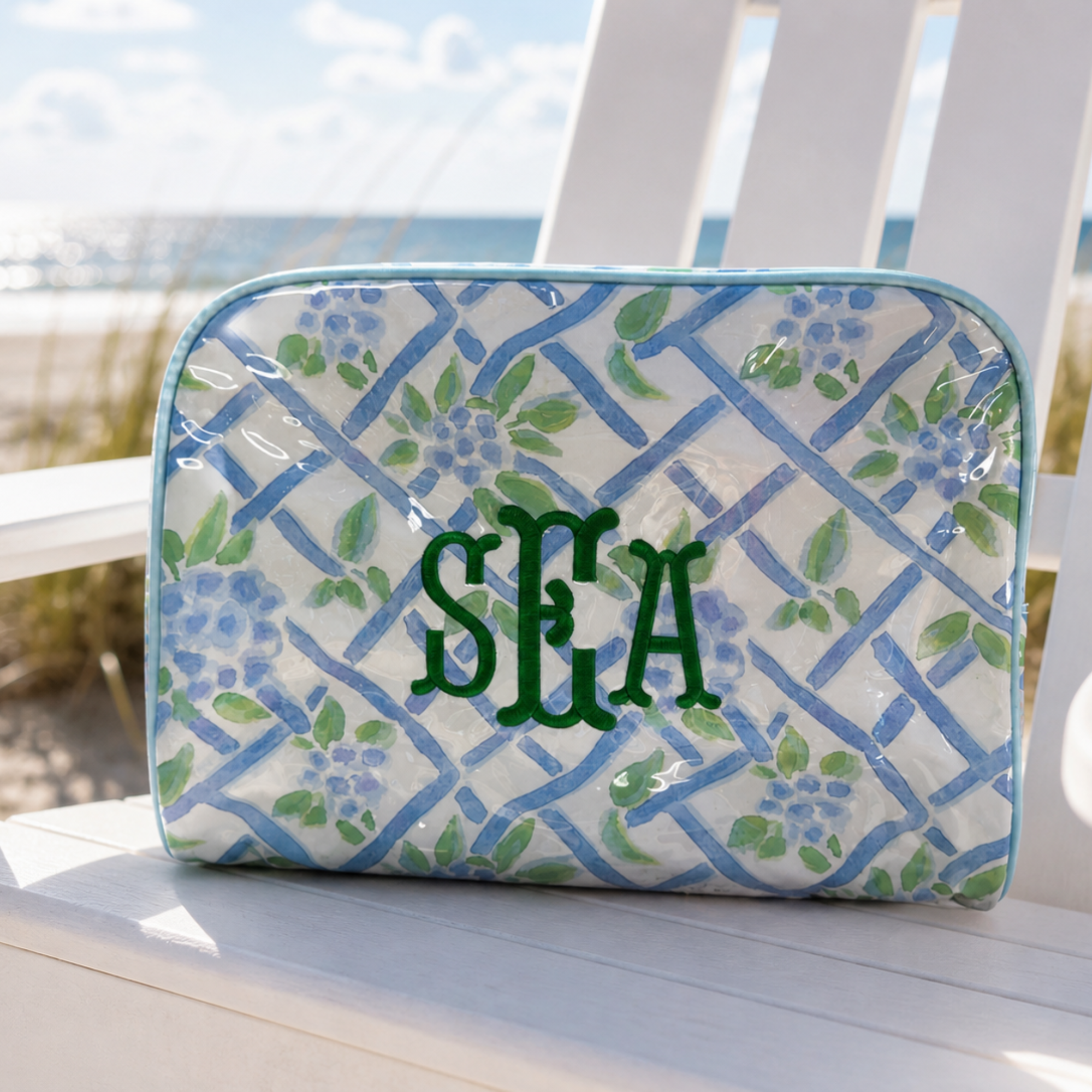 PVC Clear Coat Cosmetic Bag Make up Case Embroidery Blank