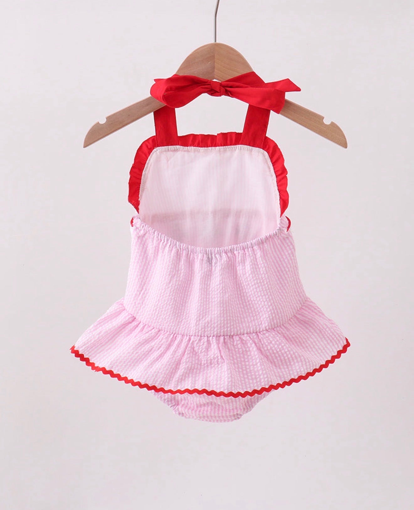 Seersucker Strawberry Swimsuit