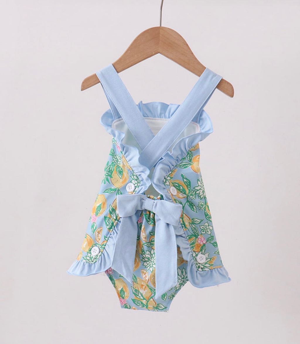 Lemon Print Ruffle Bubble