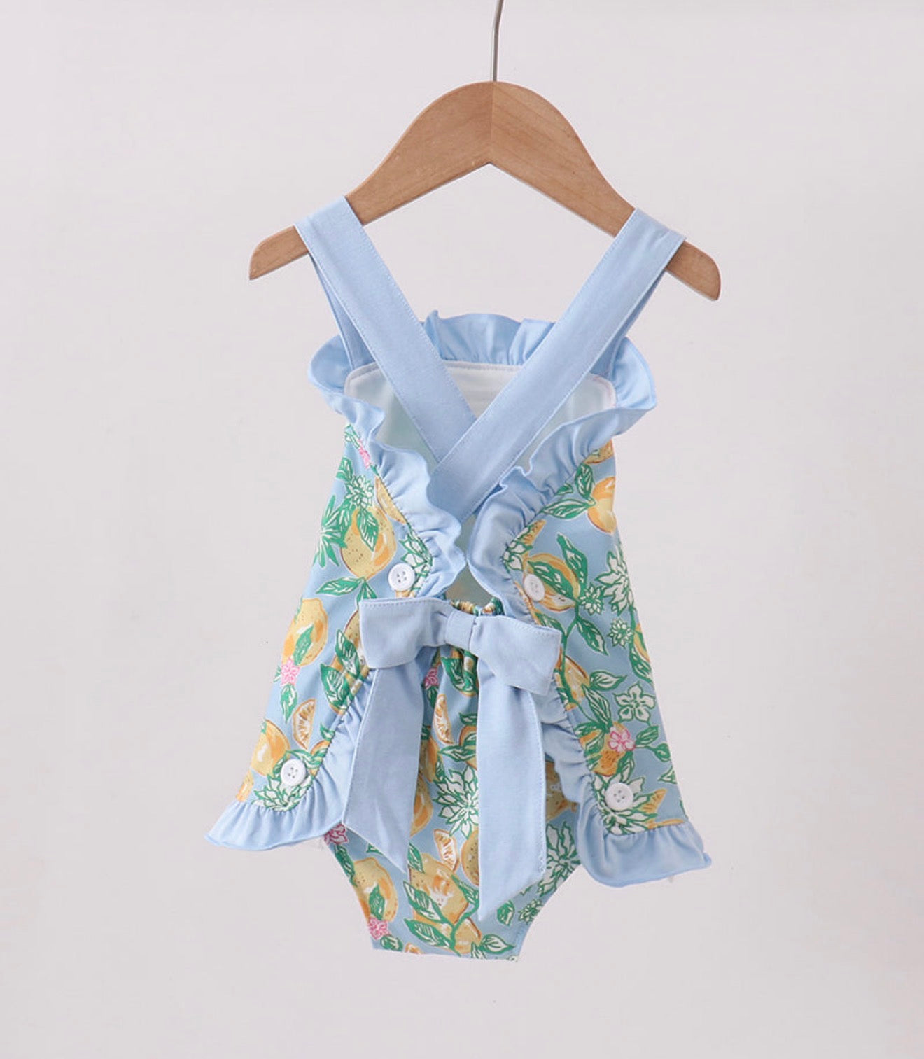 Lemon Print Ruffle Bubble