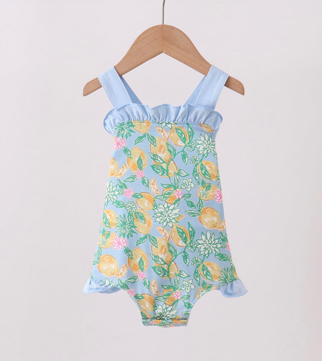 Lemon Print Ruffle Bubble