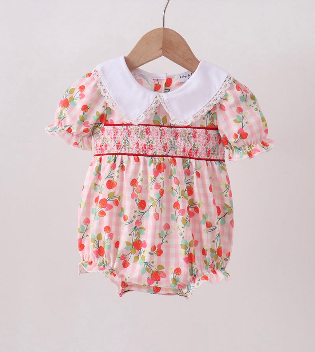 Strawberry Smocked Bubble