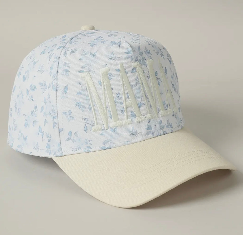 Blue Floral MAMA Hat