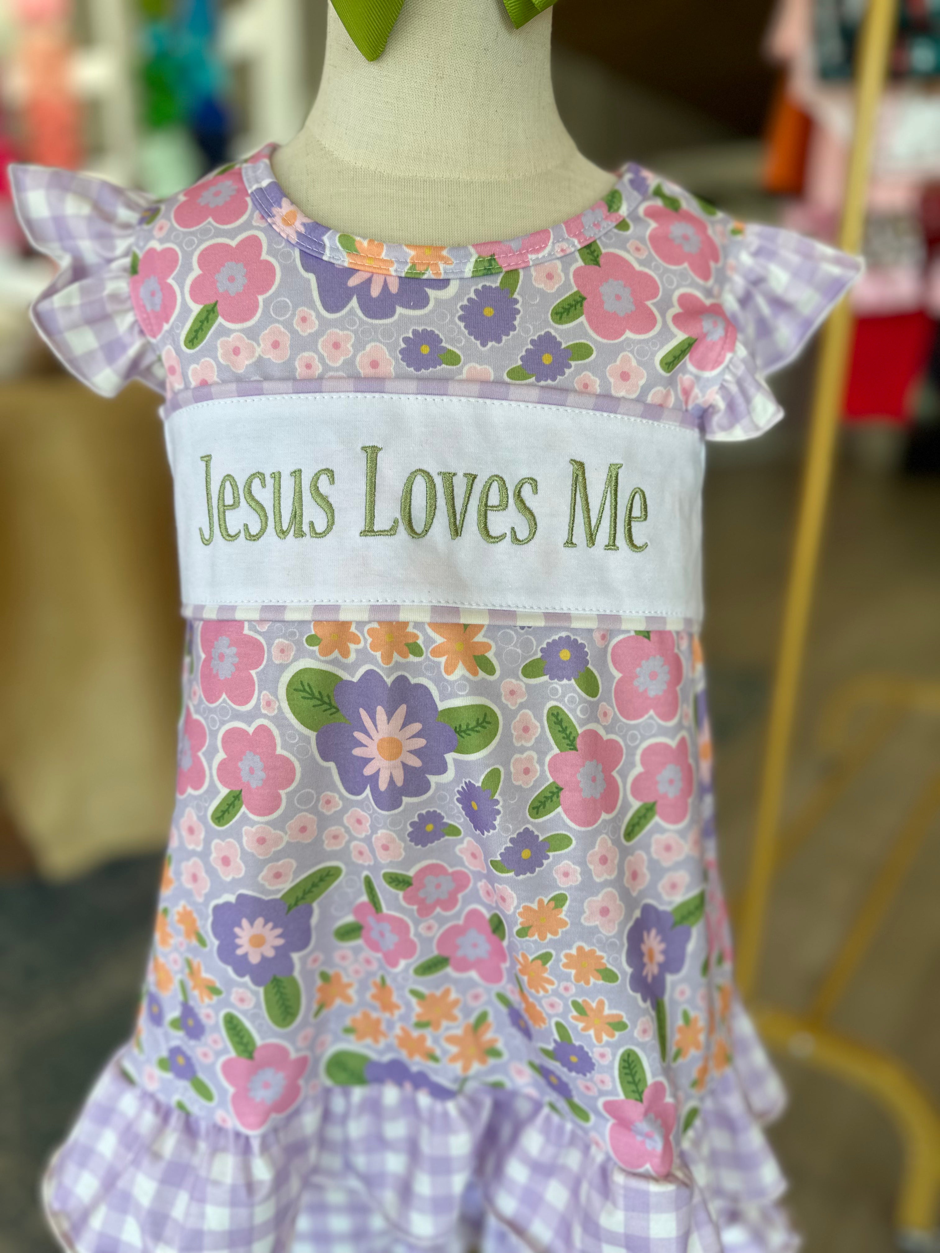 Jesus Loves Me Floral Set