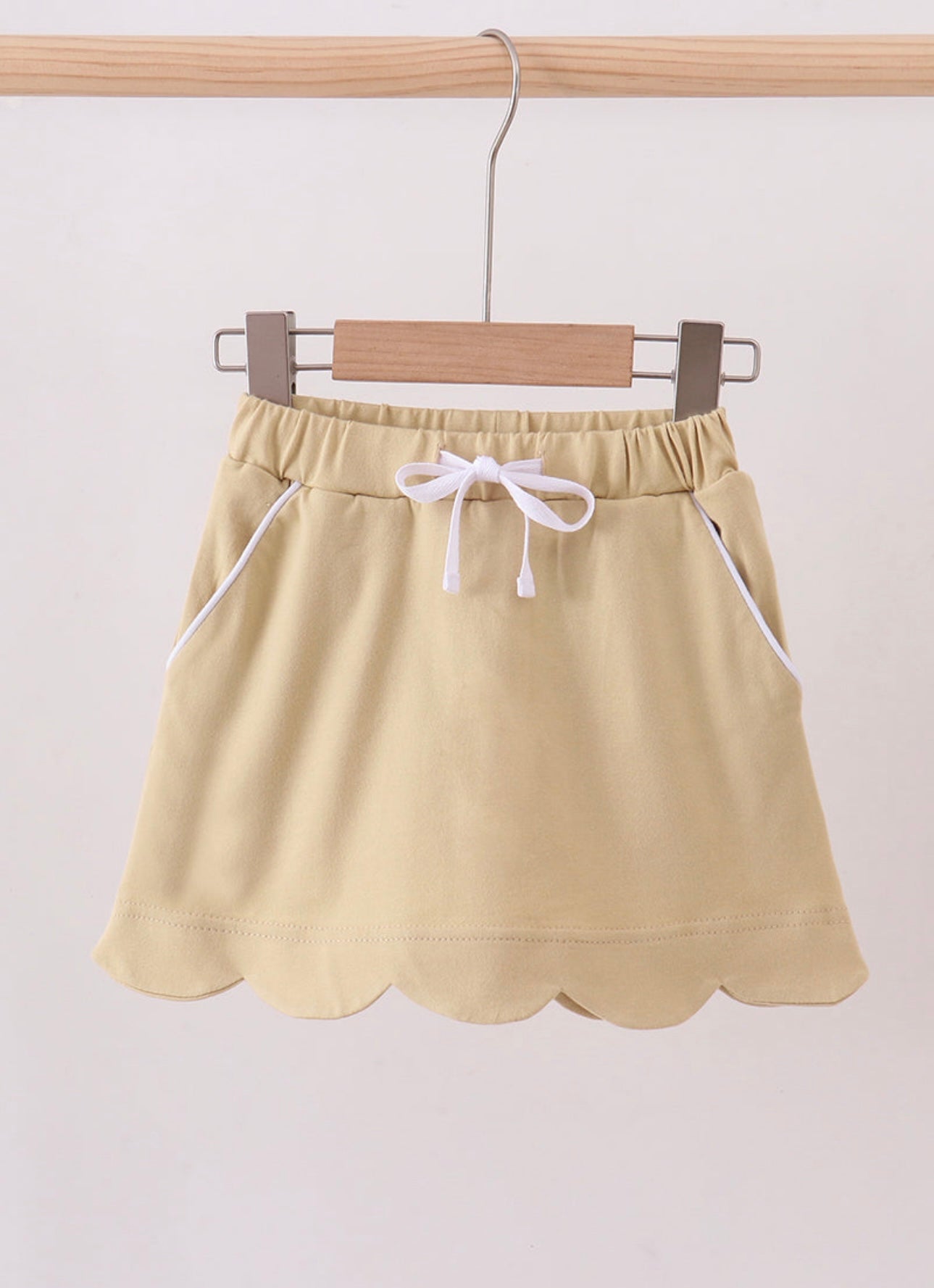 Scalloped Khaki Skort