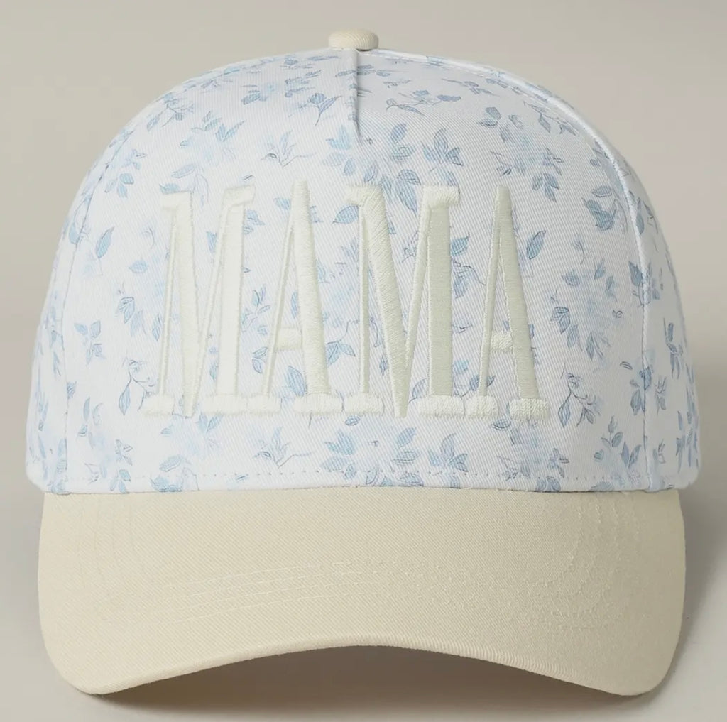 Blue Floral MAMA Hat