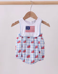 Blue Flag Embroidered Bubble