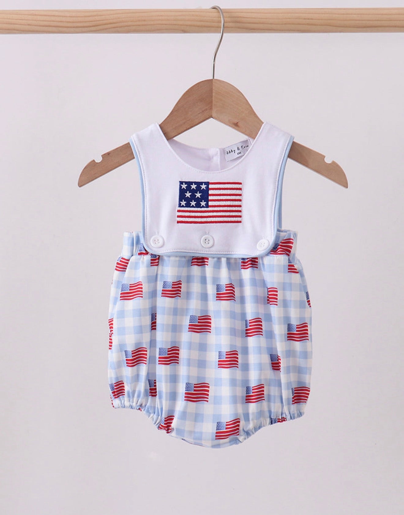 Blue Flag Embroidered Bubble