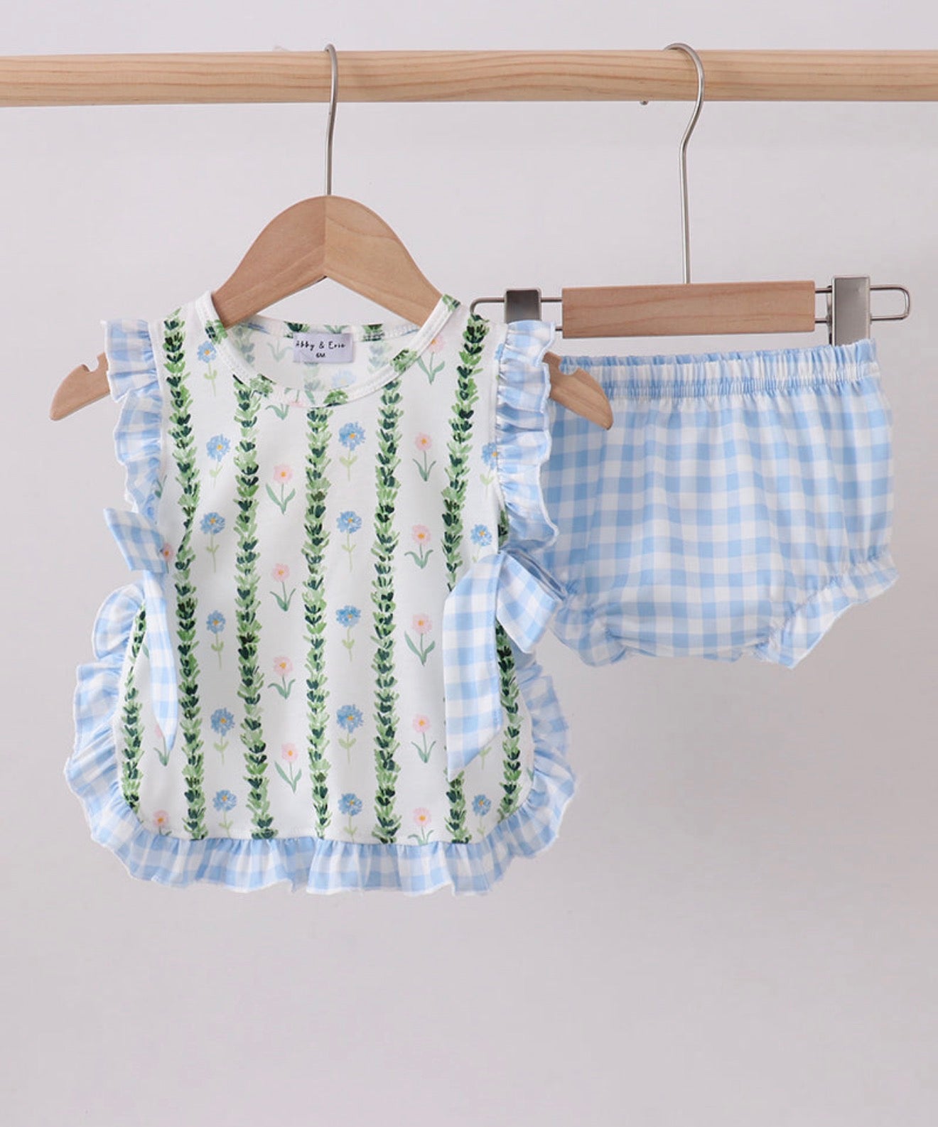 Floral and Gingham Bloomer Set