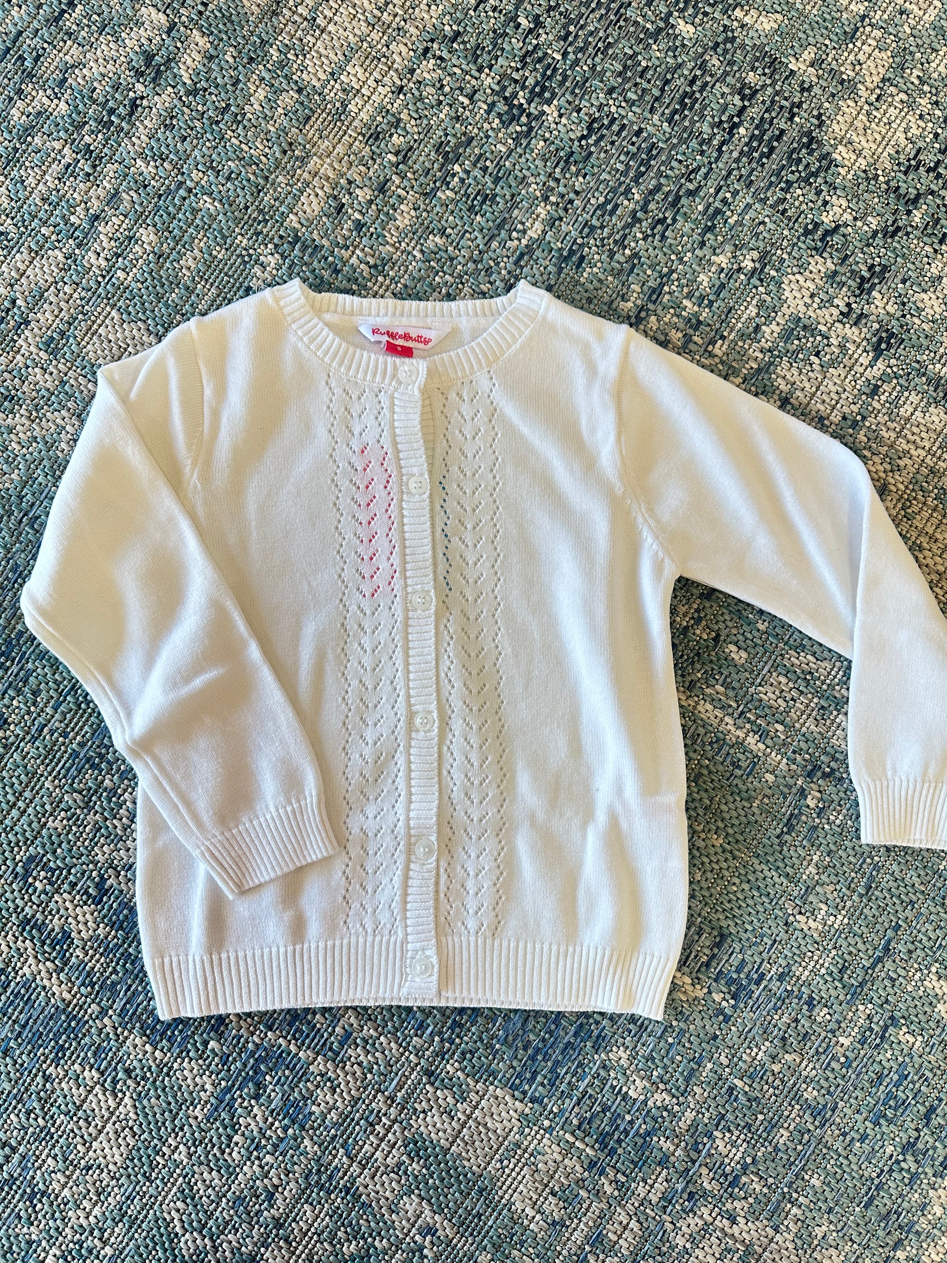 Ruffled Butts White Cardigan