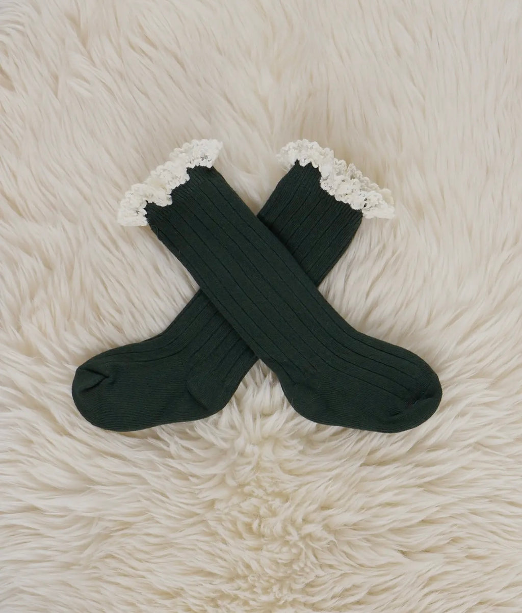 Lace Trim Knee High socks