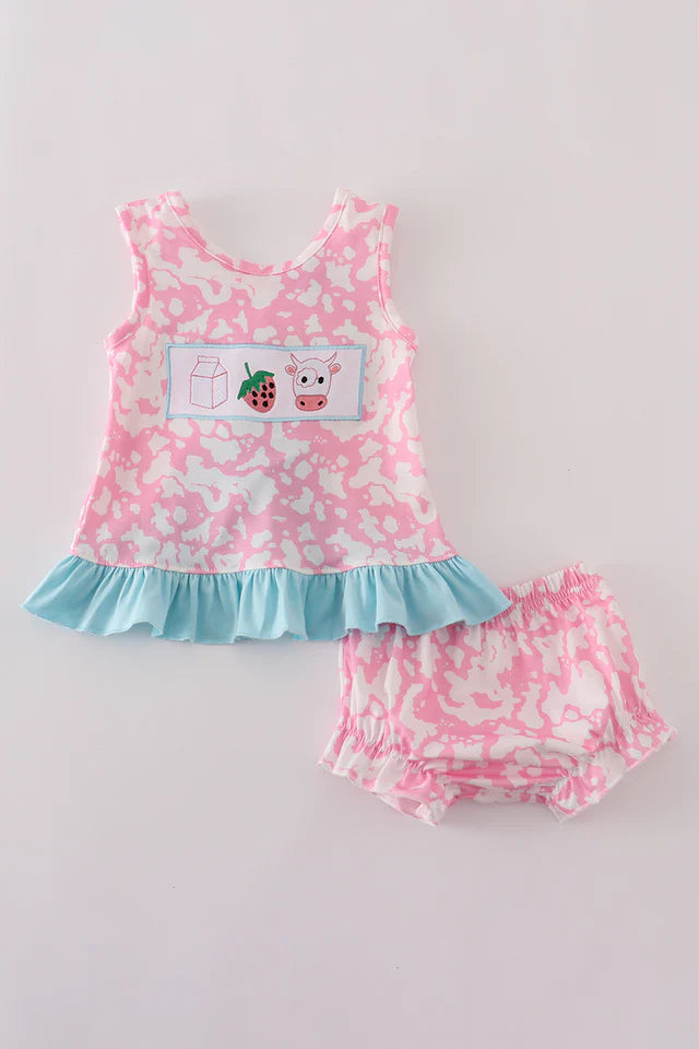 Pink Cow Bloomer Set