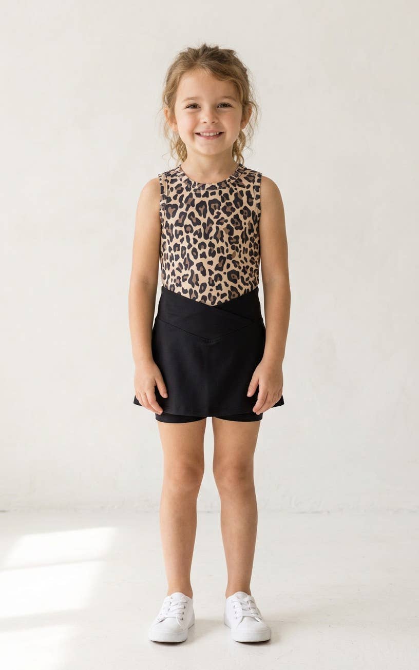 Little Girls Printed Tank and Crossover Shorts Set
