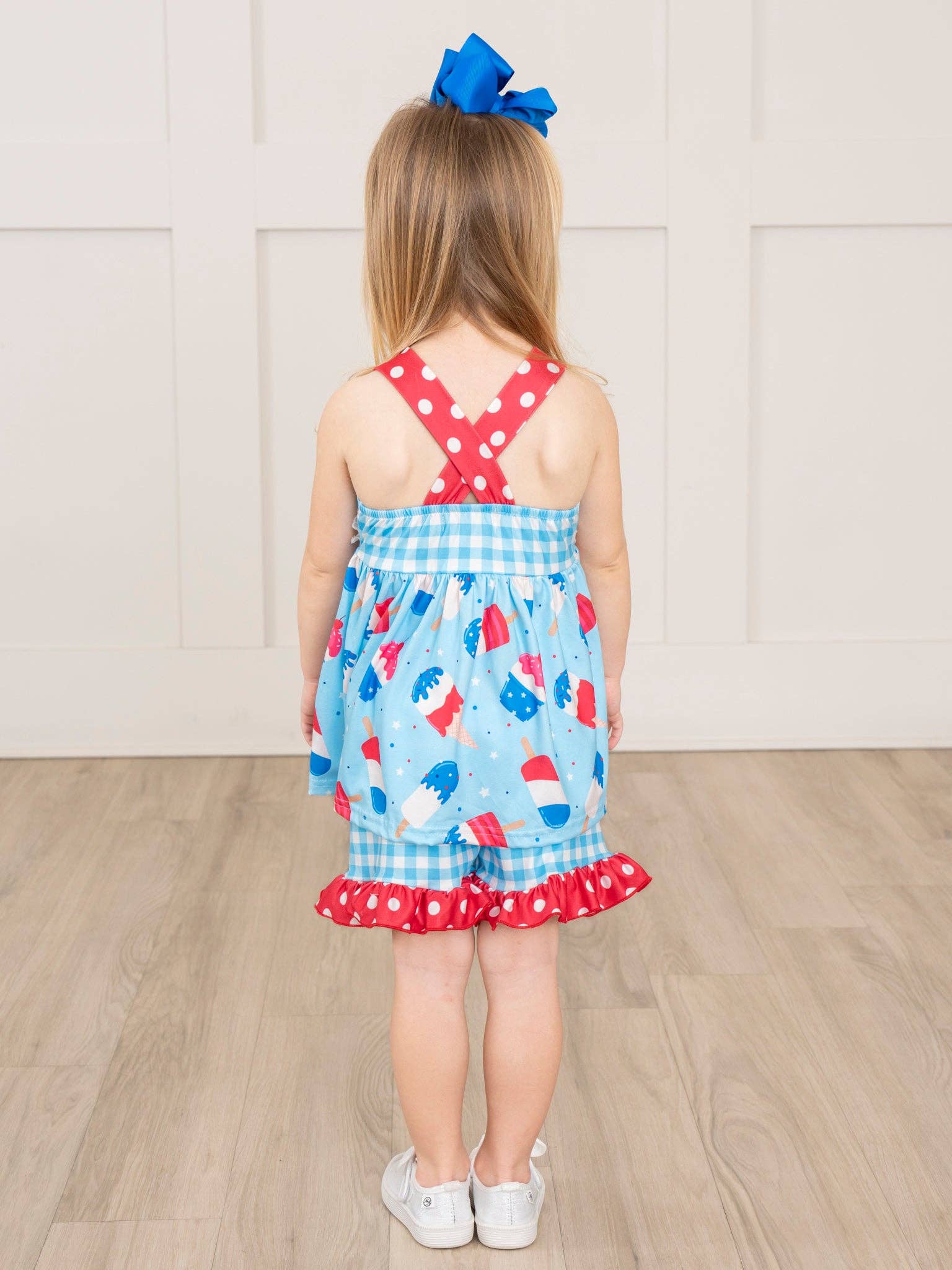 Popsicle Gingham Patriotic Ruffle Outfit